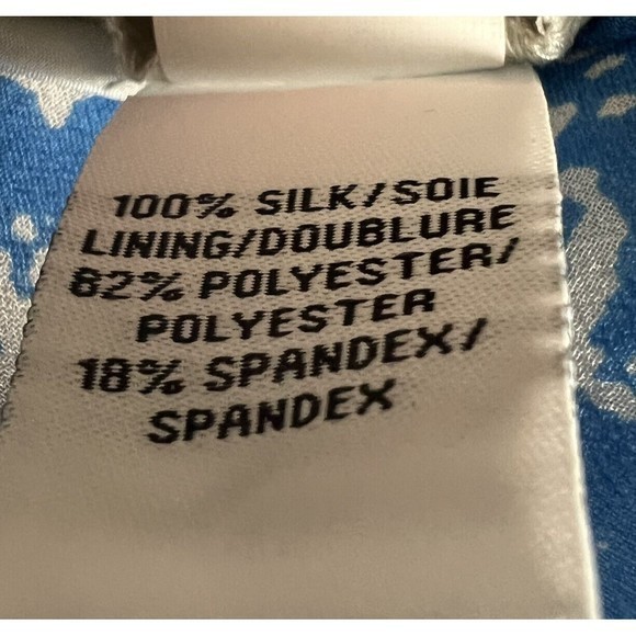 Diane Von Furstenburg Womens Blue White Fleck Silk Lainey Shift‎ Mini Dress 0 - Picture 6 of 6